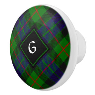 Clan Gunn Tartan Keramik Knob Keramikknauf