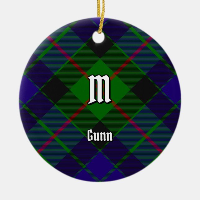 Clan Gunn Tartan Keramik Ornament (Vorne)