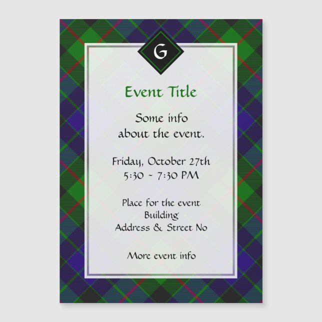 Clan Gunn Tartan Magnetkarte (Vorderseite)