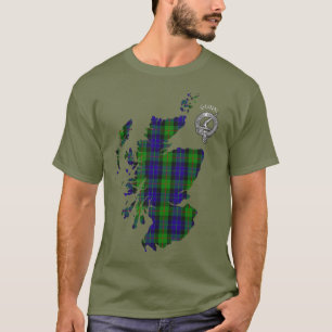 Clan Gunn Tartan Map & (Old Norse) Wappen T-Shirt