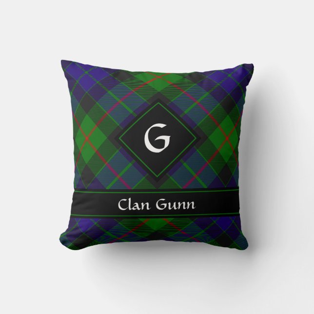 Clan Gunn Tartan Throw Kissen (Vorderseite)
