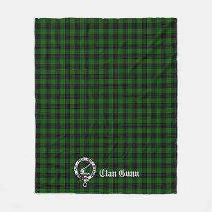 Clan Gunn Wappen Abzeichen und Tartan Fleecedecke