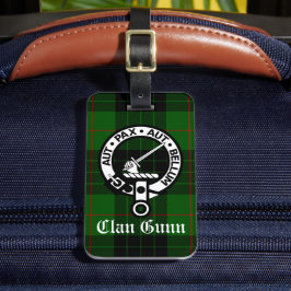 Clan Gunn Wappen Abzeichen und Tartan Gepäckanhänger