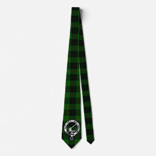 Clan Gunn Wappen Abzeichen und Tartan Krawatte