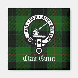 Clan Gunn Wappen Abzeichen und Tartan Magnet