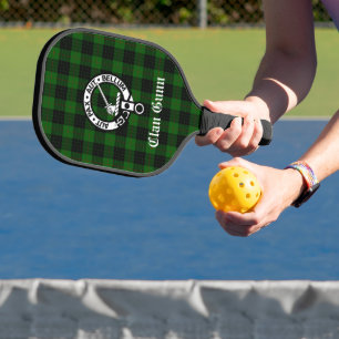 Clan Gunn Wappen Abzeichen und Tartan Pickleball Schläger