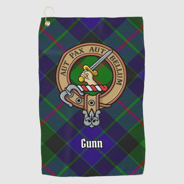 Clan Gunn Wappen Golfhandtuch (Vorderseite)