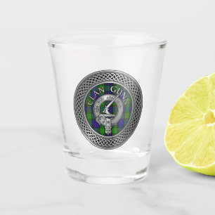 Clan Gunn Wappen & Tartan Knot Shot Glass Schnapsglas
