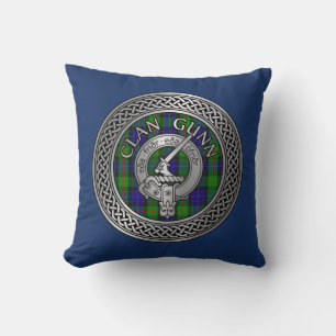 Clan Gunn Wappen & Tartan Knot Throw Kissen