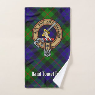 Clan Gunn Wappen über Tartan Badhandtuch Set
