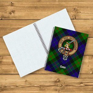 Clan Gunn Wappen über Tartan Notizbuch