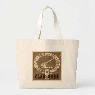 Clan Gunn Wappenabzeichen - Sepia Jumbo Stoffbeutel