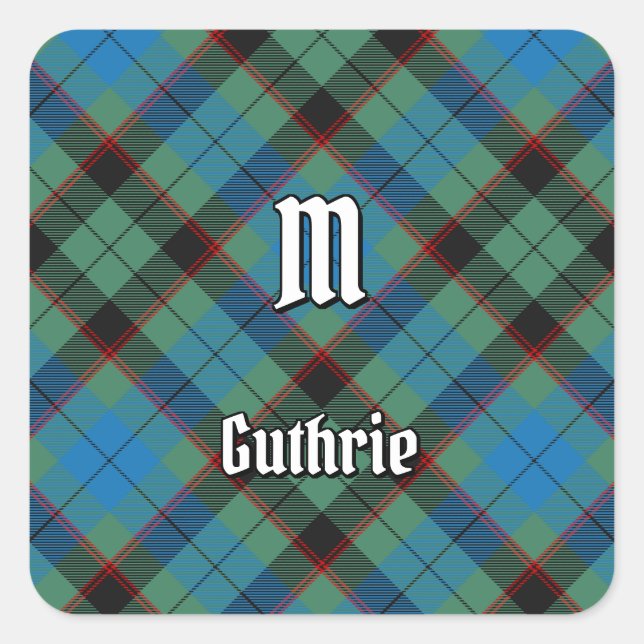 Clan Guthrie Tartan Quadratischer Aufkleber (Vorderseite)