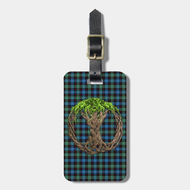 Clan Guthrie Tartan und keltischer Baum des Lebens Gepäckanhänger (Vorderseite vertikal)