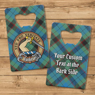 Clan Guthrie Wappen über Tartan Geldbeutel Flaschenöffner