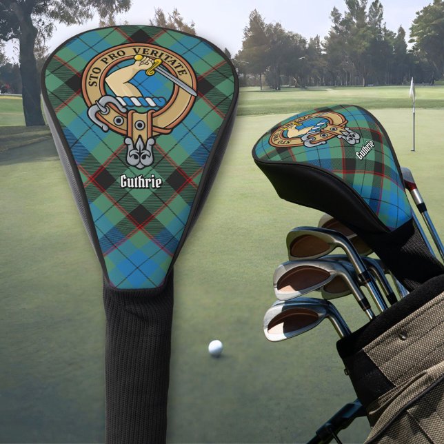 Clan Guthrie Wappen über Tartan Golf Headcover (Von Creator hochgeladen)