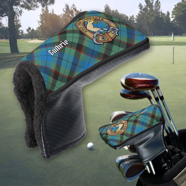 Clan Guthrie Wappen über Tartan Golf Headcover (Von Creator hochgeladen)