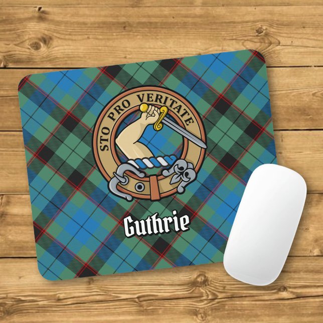 Clan Guthrie Wappen über Tartan Mousepad (Von Creator hochgeladen)