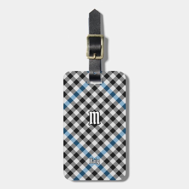 Clan Haig Check Tartan Gepäckanhänger (Vorderseite vertikal)