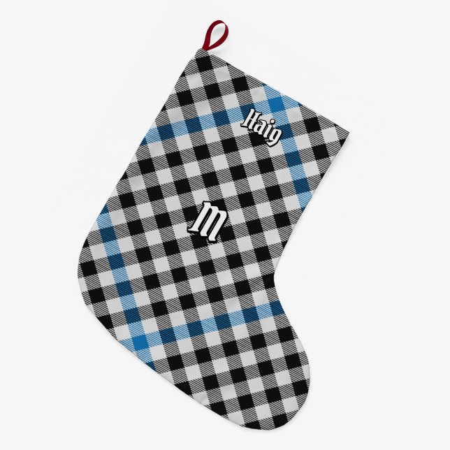 Clan Haig Check Tartan Großer Weihnachtsstrumpf (Vorderansicht (hängend))