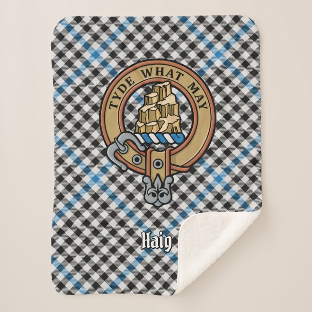 Clan Haig Crest over Check Tartan Sherpadecke (Vorderseite)