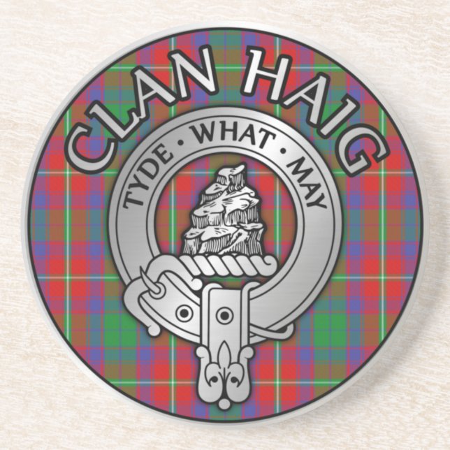 Clan Haig Wappen & Tartan Getränkeuntersetzer (Vorne)