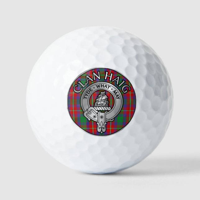 Clan Haig Wappen & Tartan Golfball (Vorderseite)