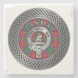 Clan Haig Wappen & Tartan Knot Steinuntersetzer