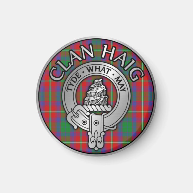 Clan Haig Wappen & Tartan Magnet (Vorne)