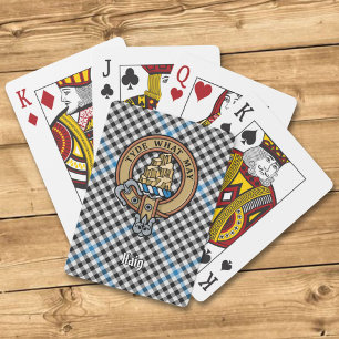 Clan Haig-Wappen über Karo-Tartan Spielkarten