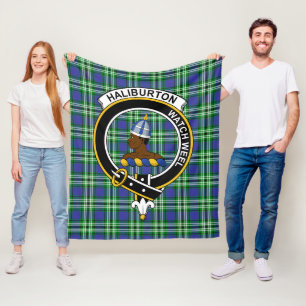 Clan Haliburton Tartan Kariert Fleecedecke