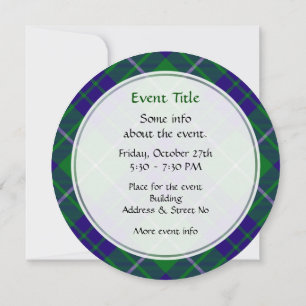 Clan Hamilton Chasse Tartan Invitation