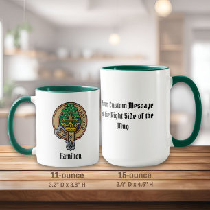 Clan Hamilton Crest sur la chasse Tartan Mug