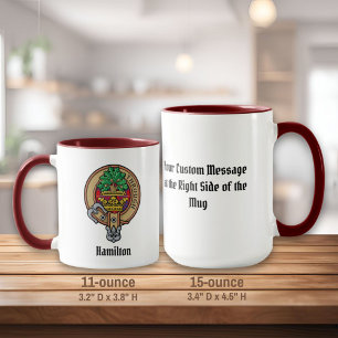 Clan Hamilton Crest sur la Mug Tartan Rouge