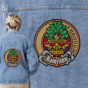 Clan Hamilton Crest sur Red Tartan