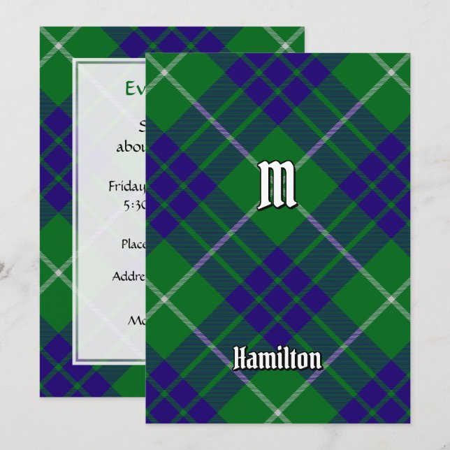 Clan Hamilton Hunting Tartan Einladung (Vorne/Hinten)