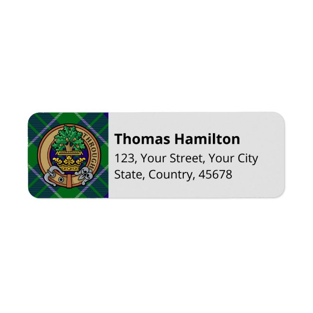 Clan Hamilton Hunting Tartan Label (Vorne)