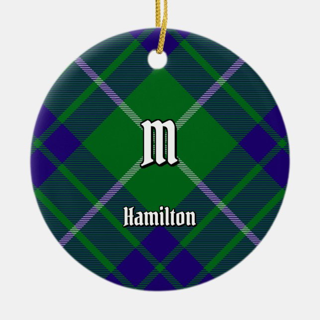 Clan Hamilton Jagd Tartan Keramik Ornament (Vorne)