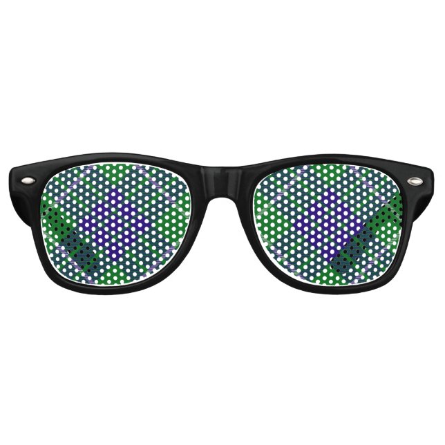 Clan Hamilton Jagd Tartan Retro Sonnenbrille (Vorderseite)