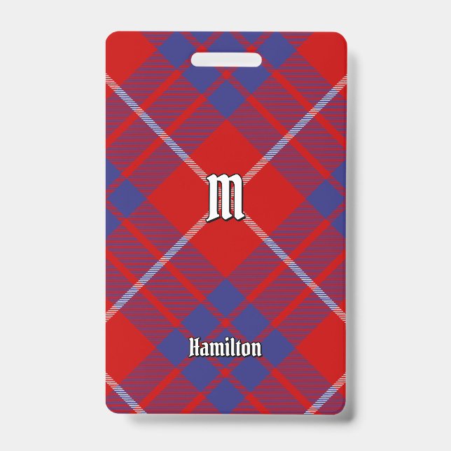 Clan Hamilton Red Tartan Abzeichen Ausweis (Vorderseite)