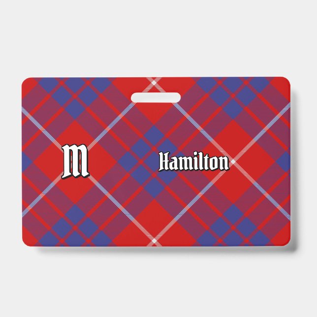 Clan Hamilton Red Tartan Abzeichen Ausweis (Vorderseite)