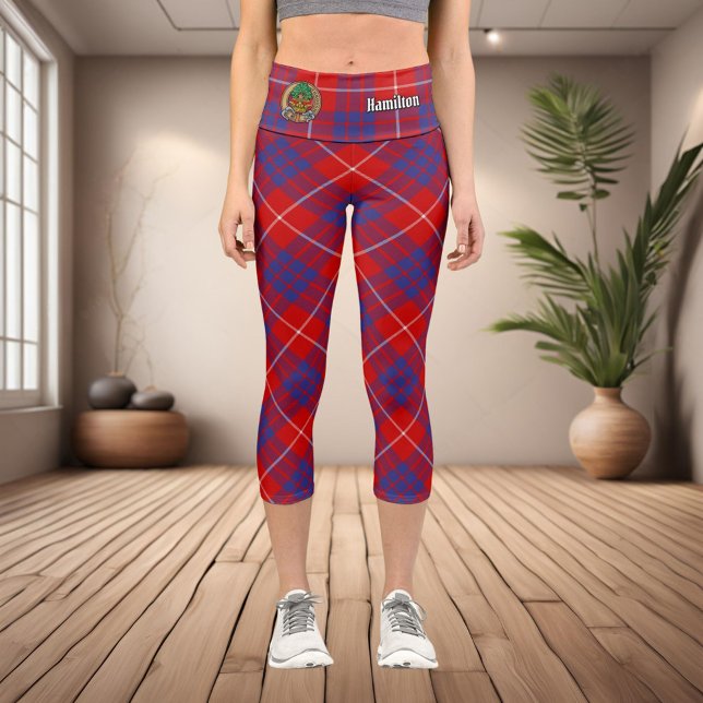 Clan Hamilton Red Tartan Capri Leggings (Von Creator hochgeladen)