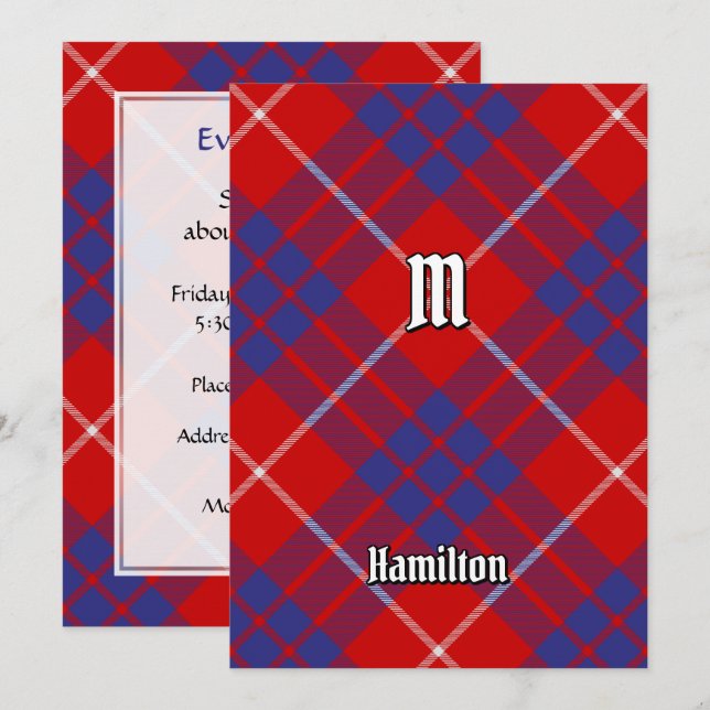 Clan Hamilton Red Tartan Einladung (Vorne/Hinten)
