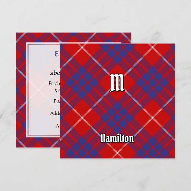 Clan Hamilton Red Tartan Einladung (Vorne/Hinten)