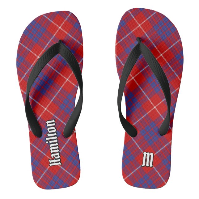 Clan Hamilton Red Tartan Flip Flops (Fußbett)