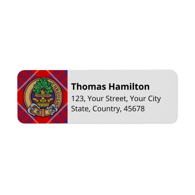 Clan Hamilton Red Tartan Label (Vorne)