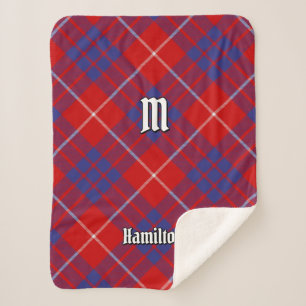 Clan Hamilton Red Tartan Sherpa Blanket Sherpadecke