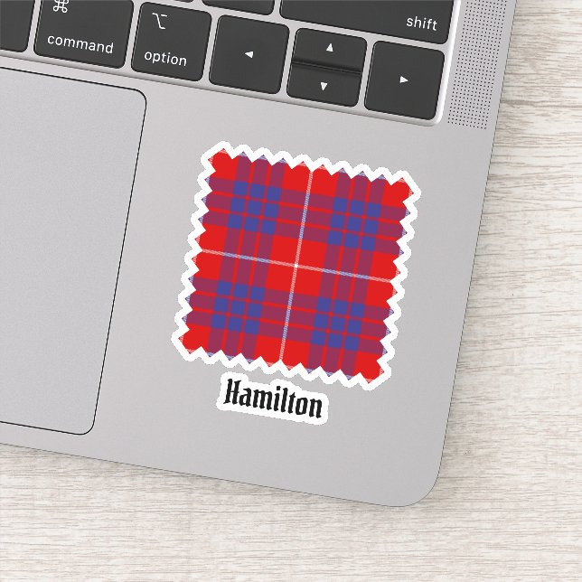 Clan Hamilton Red Tartan Sticker (Detail)