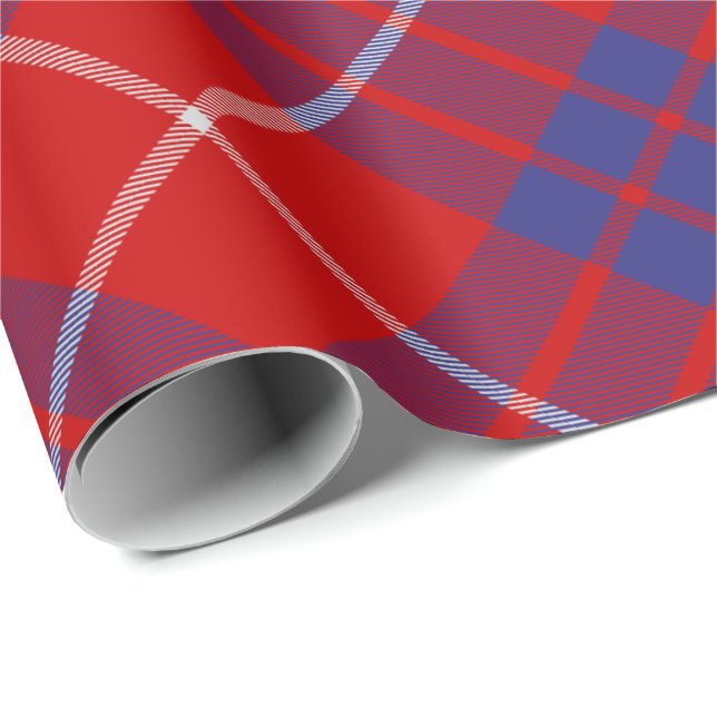 Clan Hamilton Red Tartan Wrapping Paper Geschenkpapier (Rolleneckpunkt)