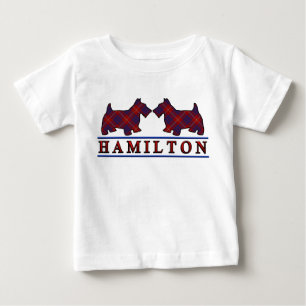 Clan Hamilton Scottie Dogs Scottish Clan Tartan Baby T-shirt